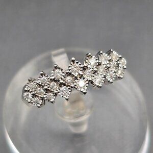 Effy Sterling Silver Diamond Ring .20Tcw Cathedral Band Size 5 w/ Receipt
